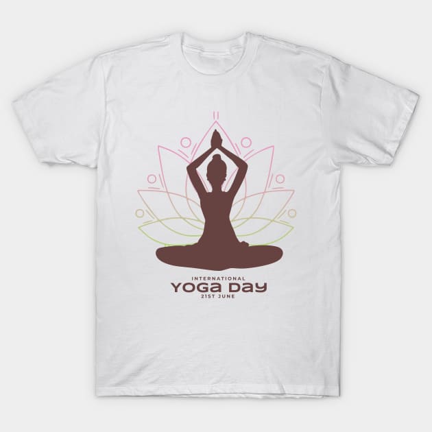 Yoga Serenity: Celebrating Yoga Day T-Shirt by PG